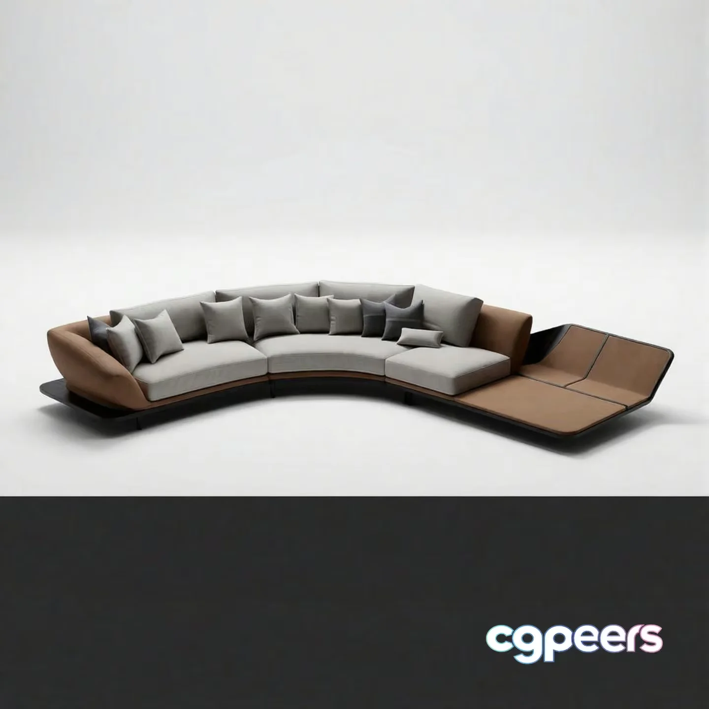 Modern Curved Sofa 3D Model – 2978 – VRAY Render