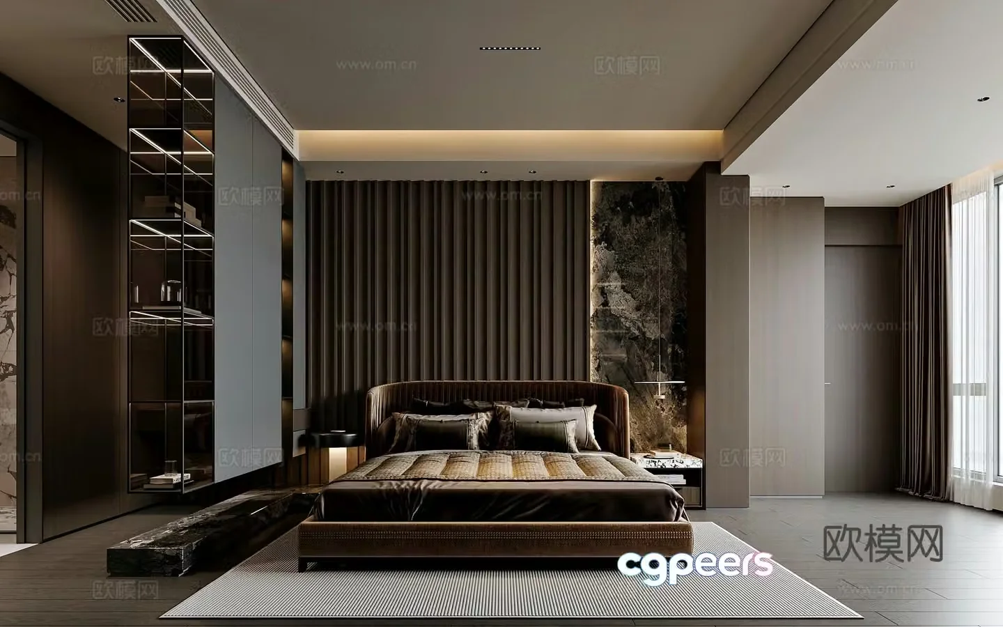 Modern style home bedroom 3d model
