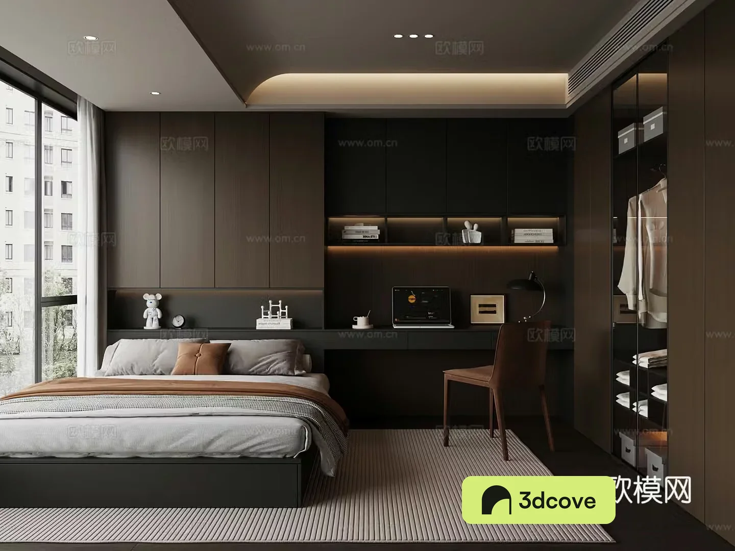 Italian tatami bedroom double bed wardrobe
