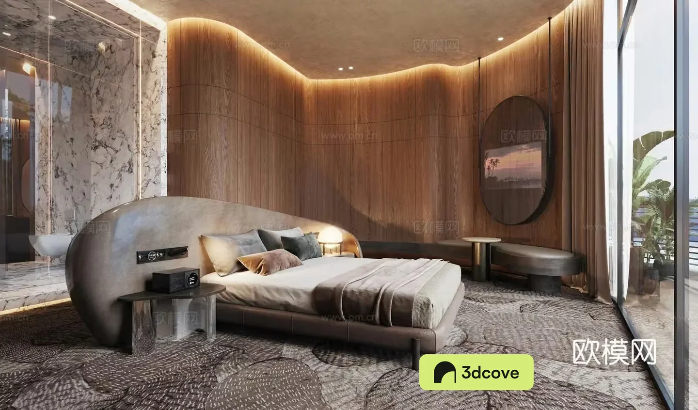 Modern light luxury hotel room