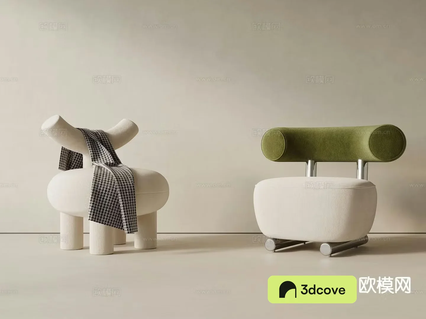 Cream style single sofa leisure sofa horn chair