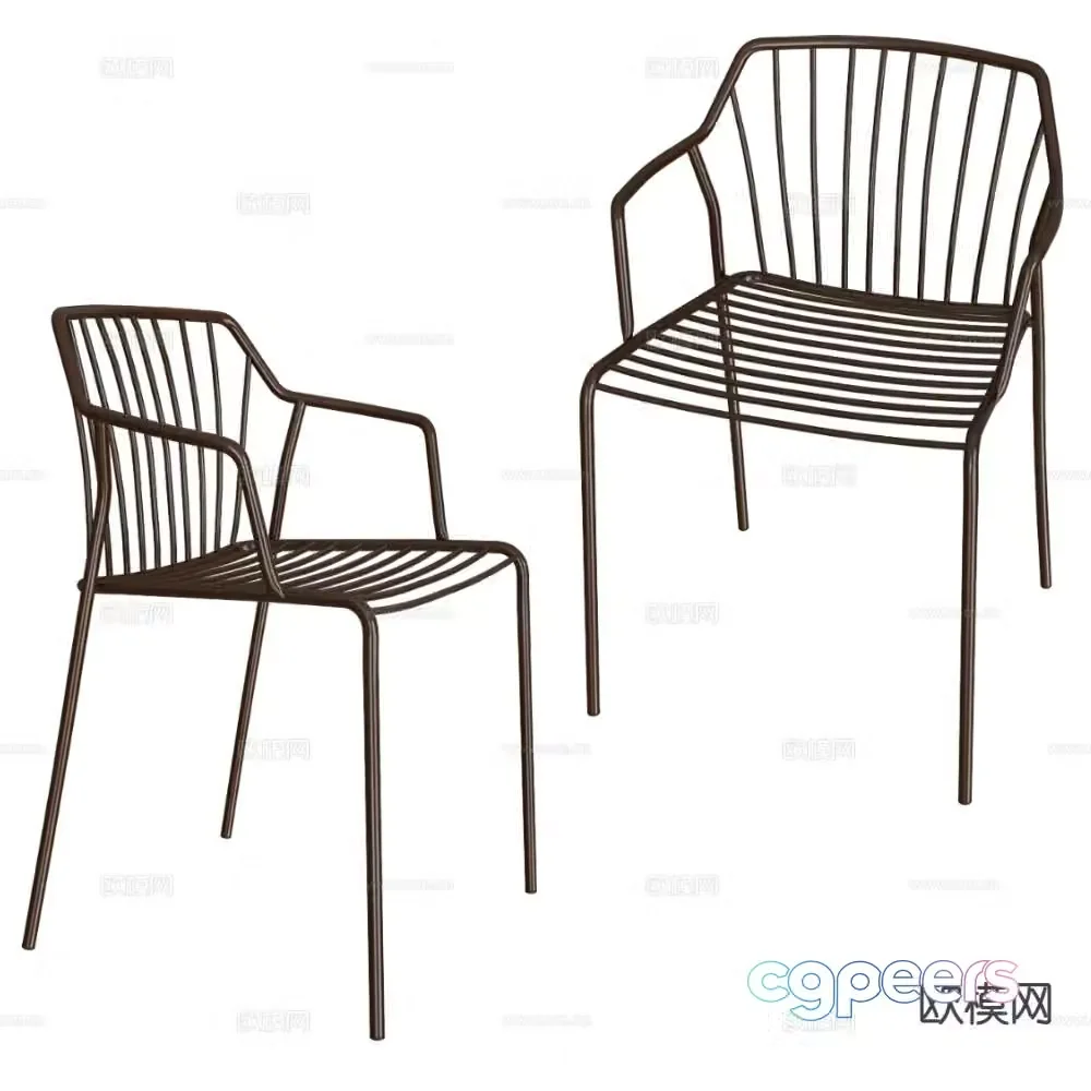 Castil outdoor chair wrought iron chair dining chair 3d model