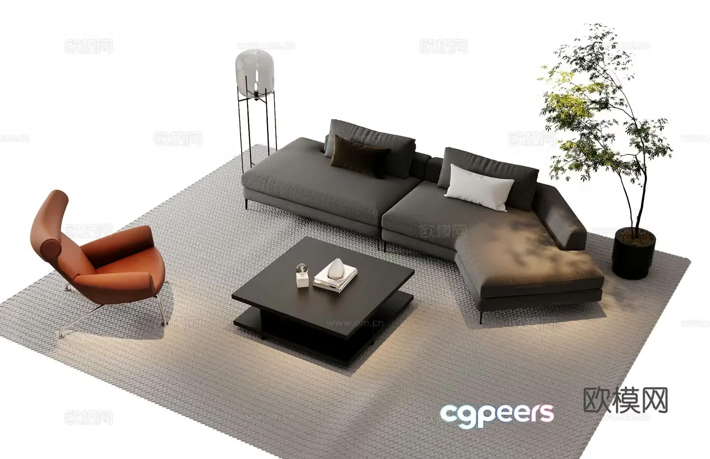 Modern sectional sofa 3d model