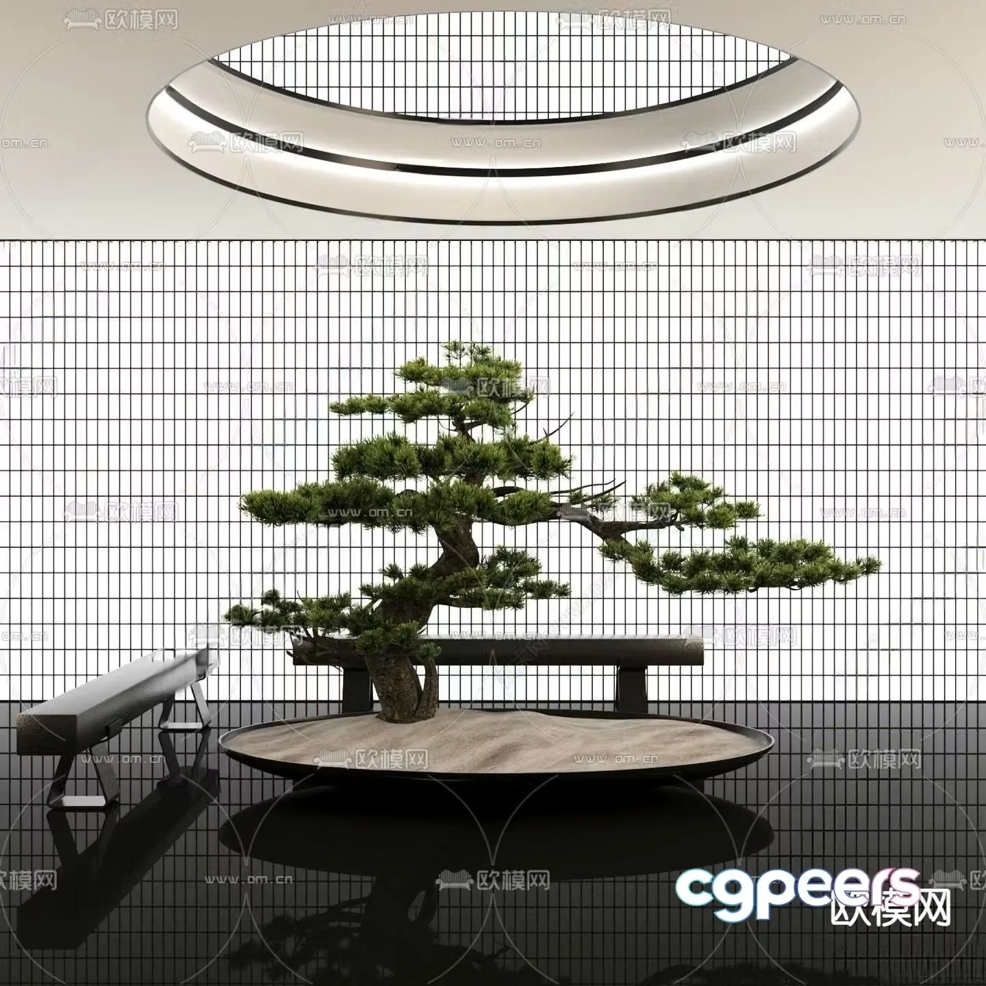 New Chinese style sketch landscape sketch 3D model