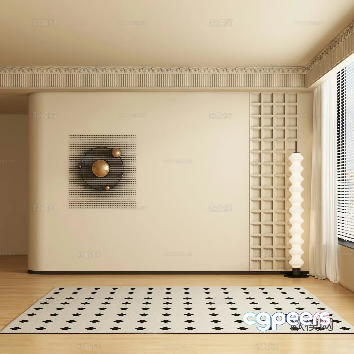 Medieval style background wall sofa background 3d model