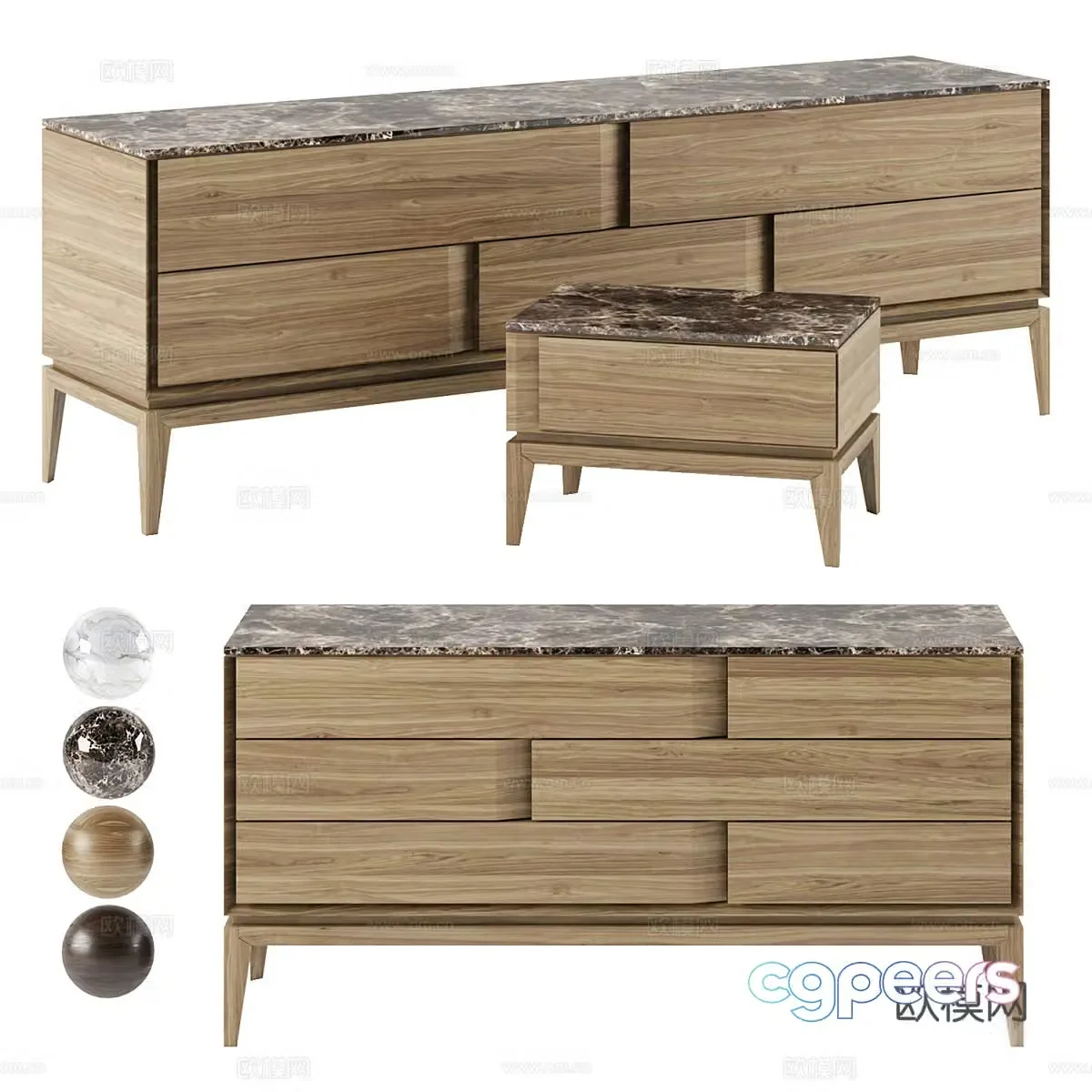 NATUZZI MUNARI Italian TV Cabinet 3D Model