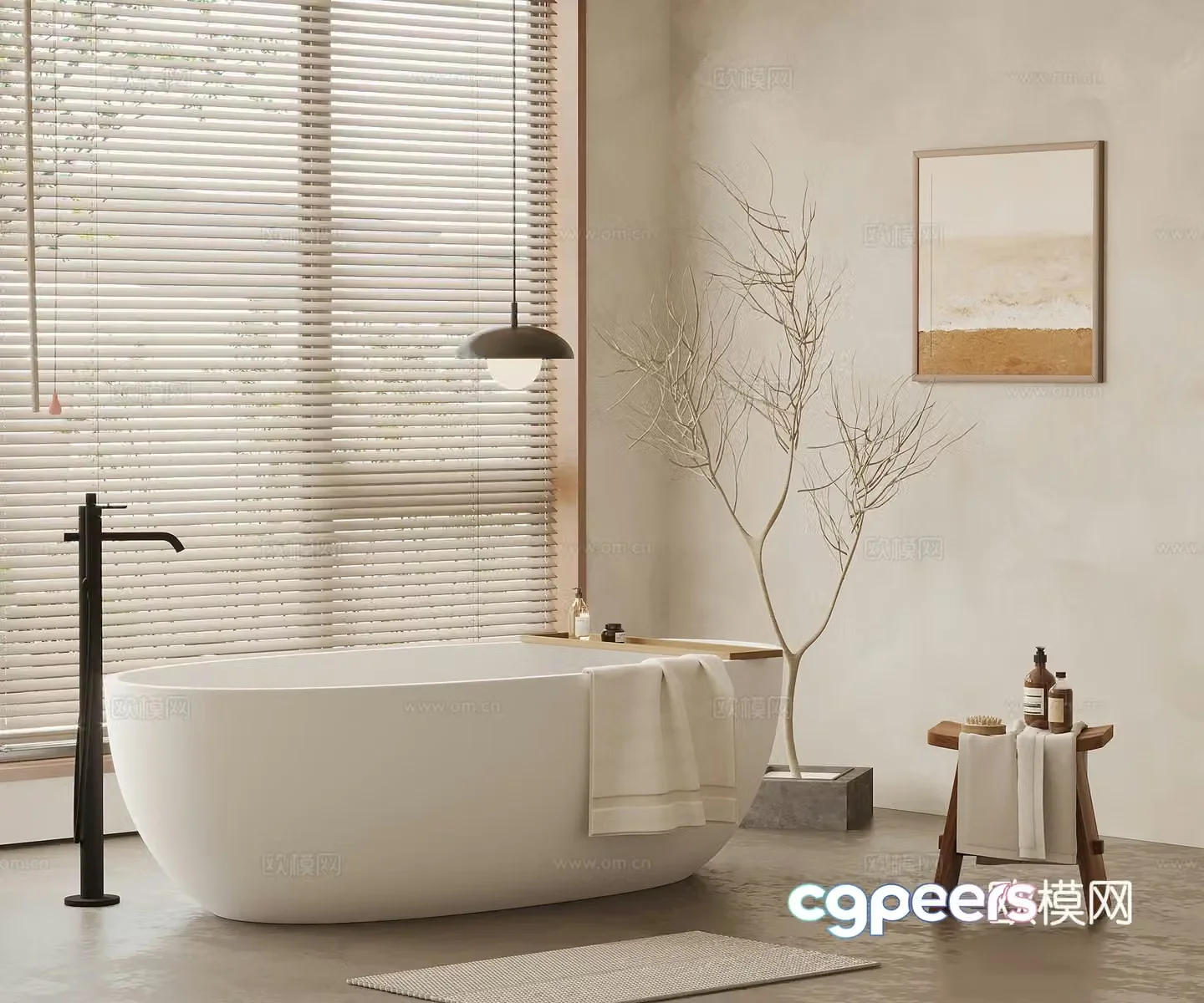 Wasabi Bathroom Freestanding Bathtub 3D Model