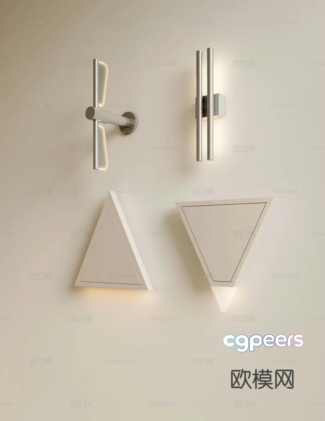 Cream style wall lamp 3d model