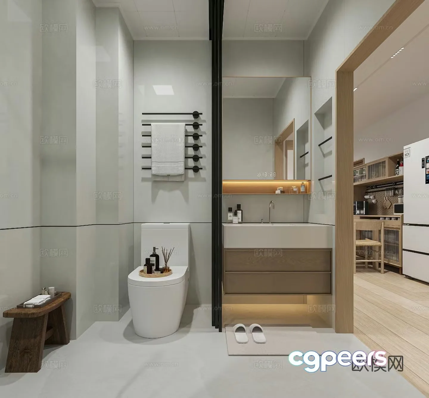 Modern bathroom bathroom 3d model