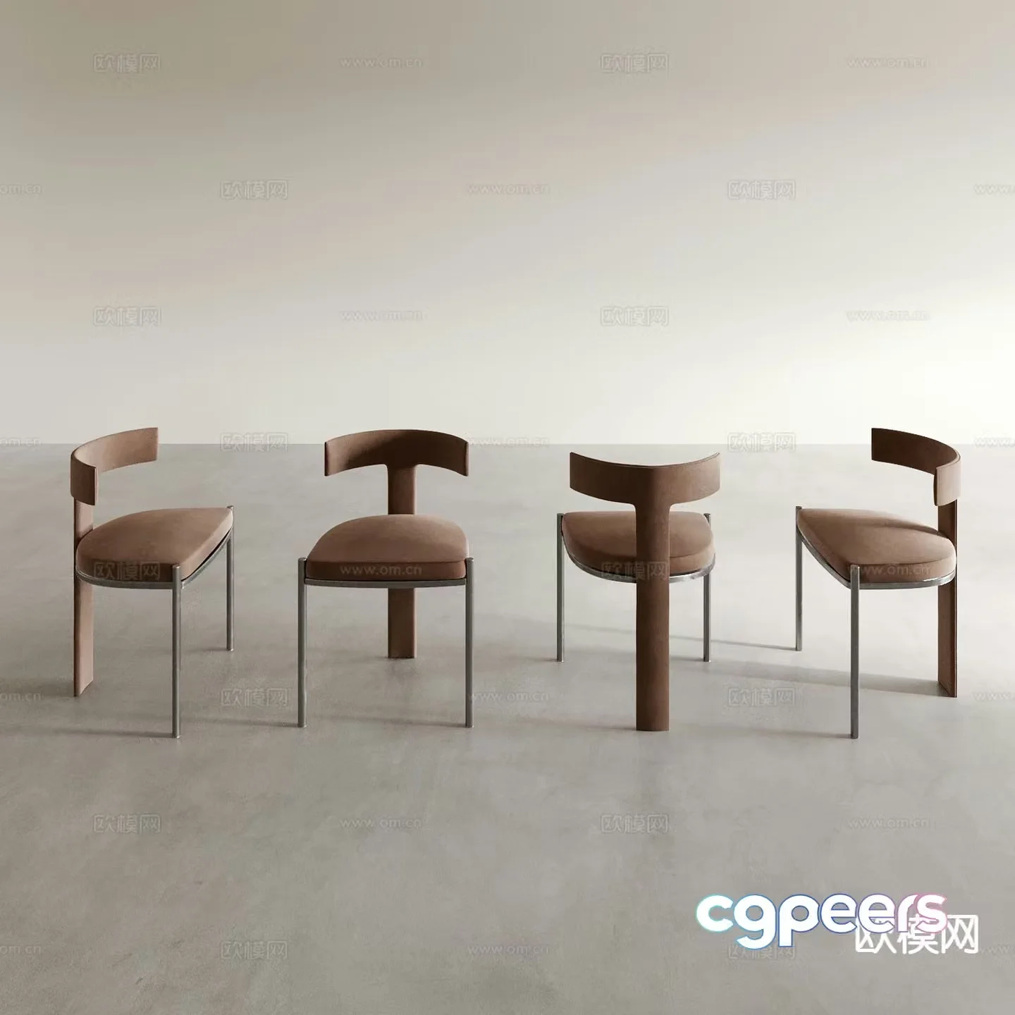 Italian style chair single chair makeup chair sofa chair back chair 3d model