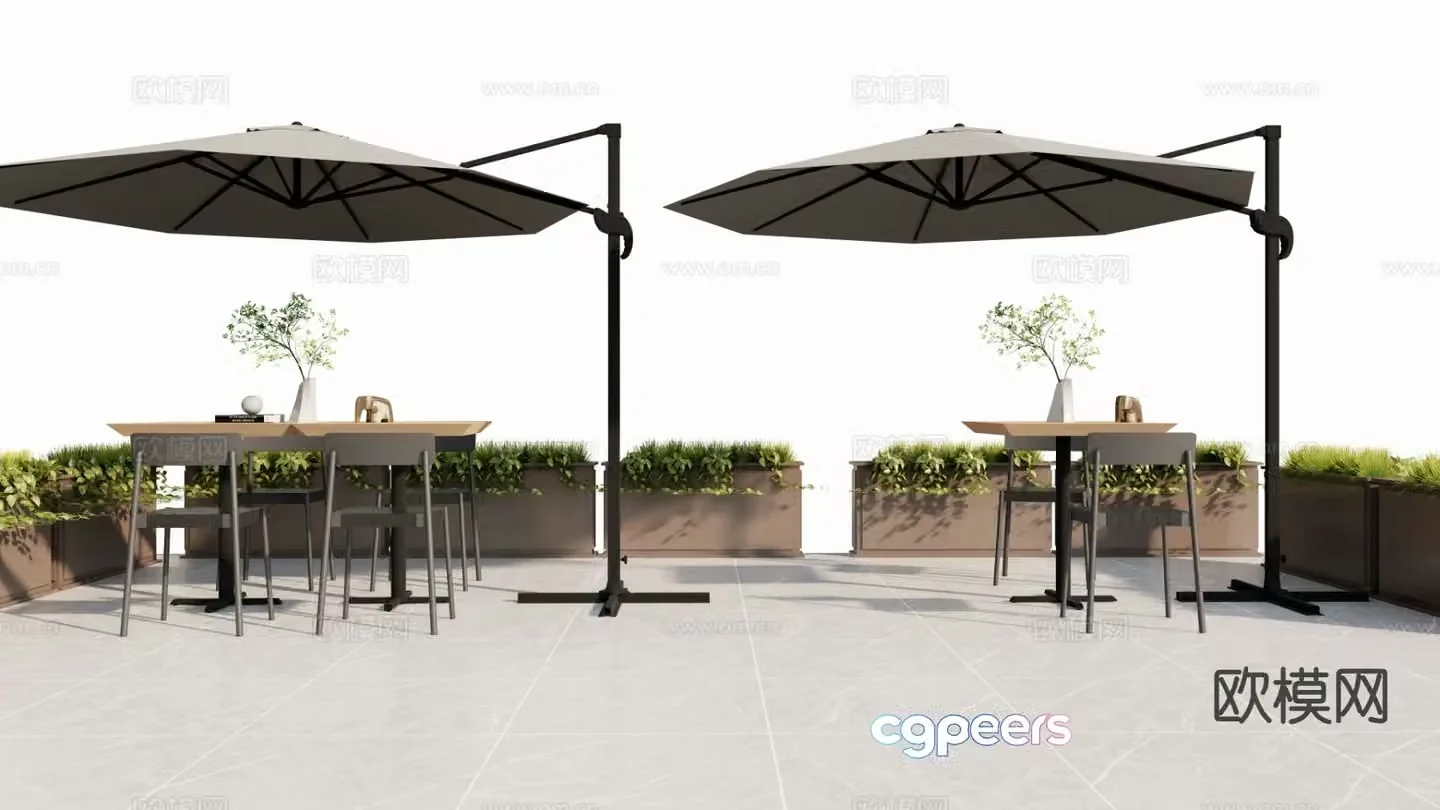 Modern outdoor tables and chairs bar chairs leisure tables and chairs commercial outdoor 3D model