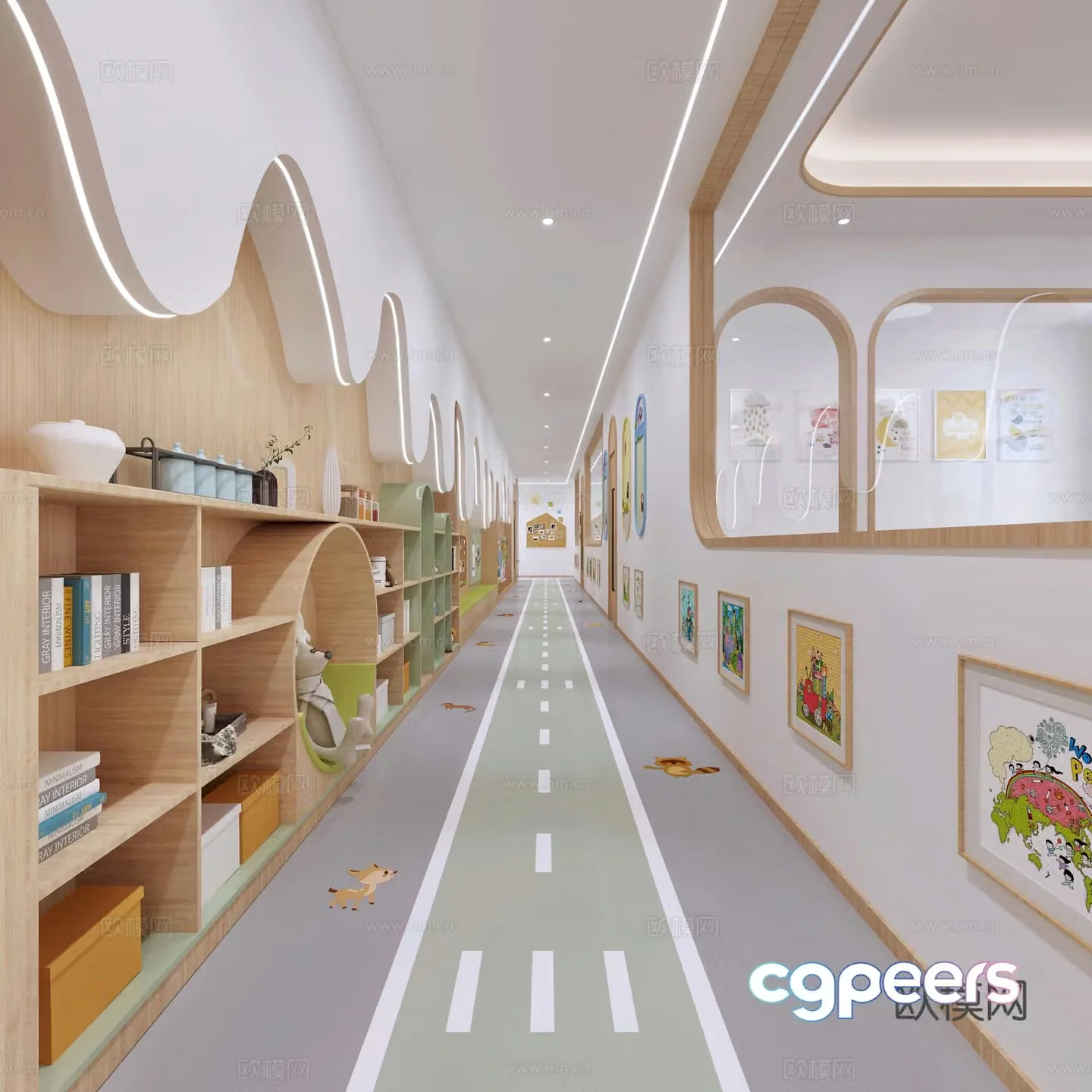 Kindergarten aisle 3d model