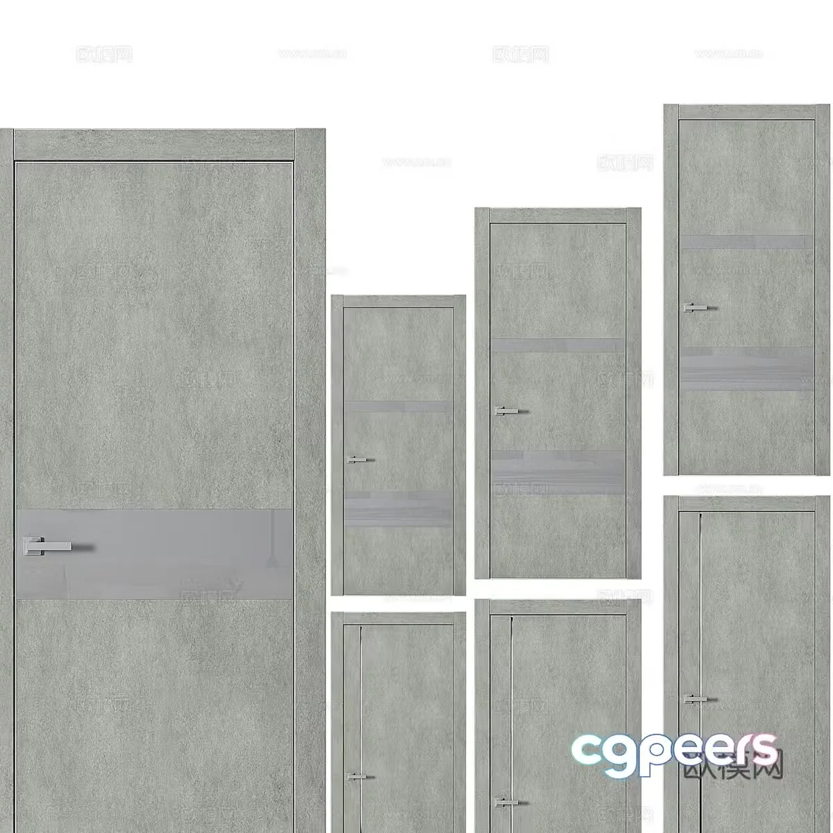 Modern bedroom door room door simple door single door 3d model