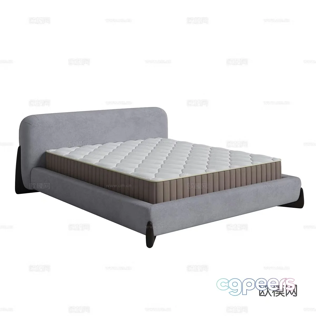 Nordic double bed 3d model