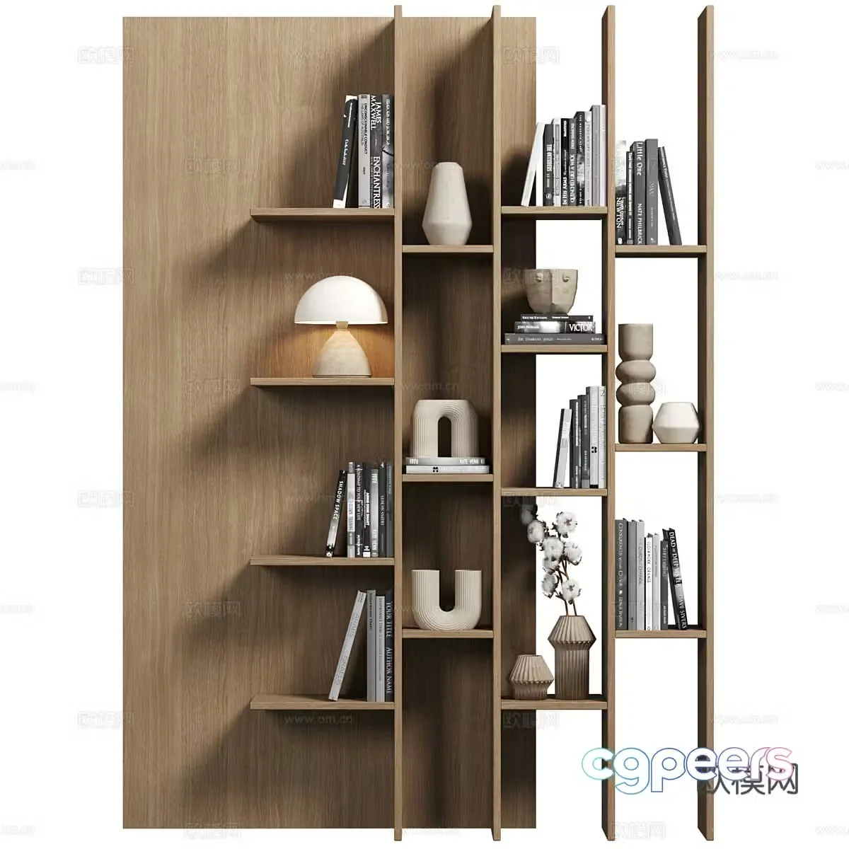 Modern Italian minimalist decorative shelf bookshelf 3d model