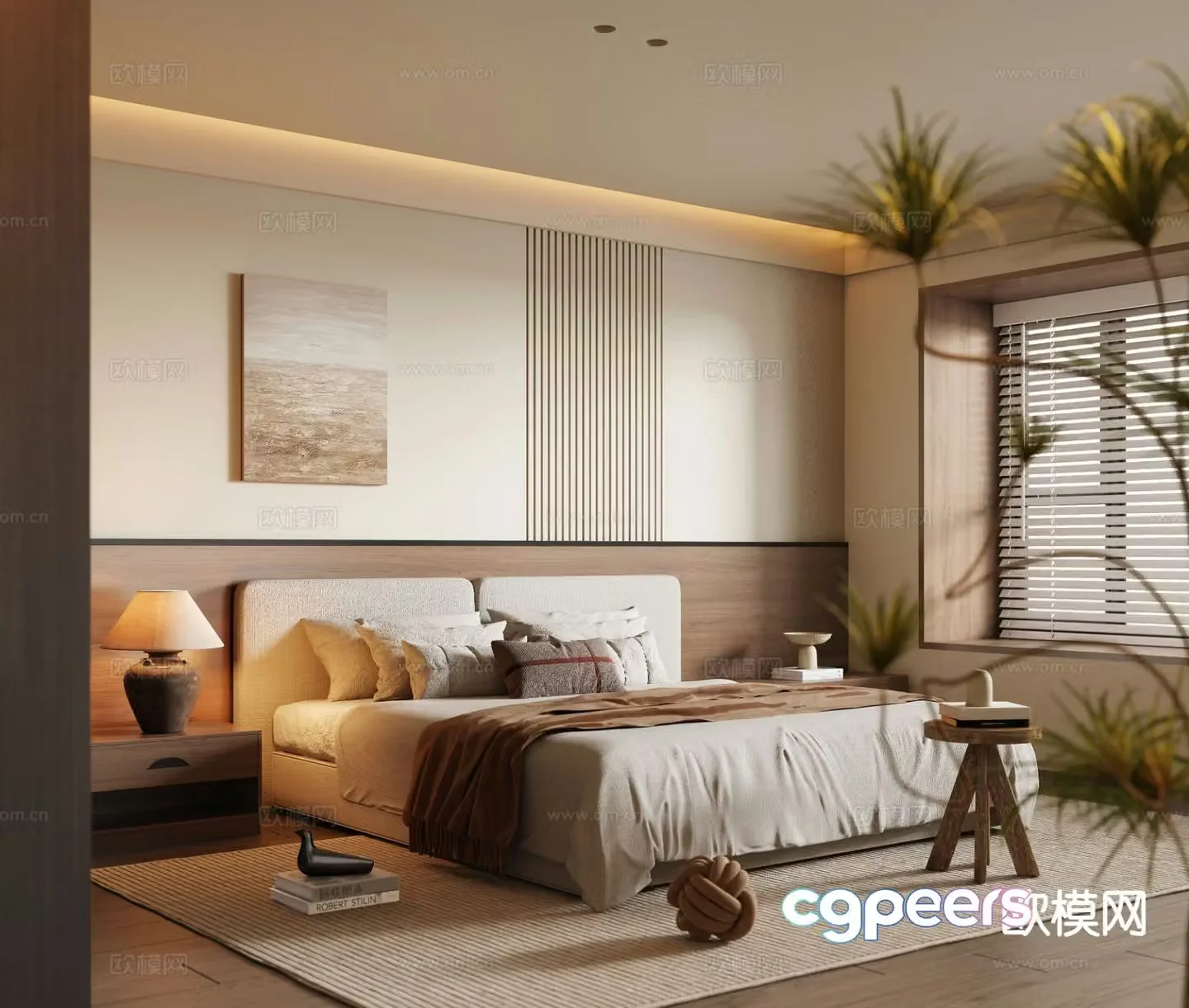 Medieval style bedroom master bedroom 3d model