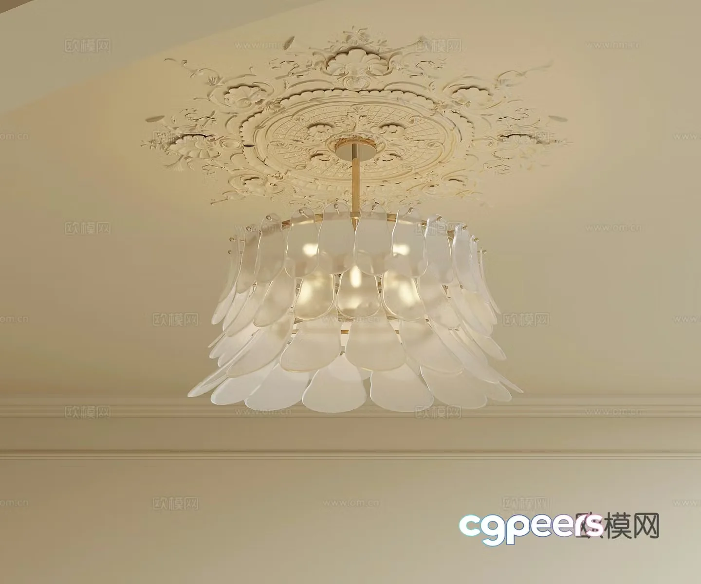 Chandelier French Cream Style Chandelier Crystal Chandelier Art Chandelier 3D Model