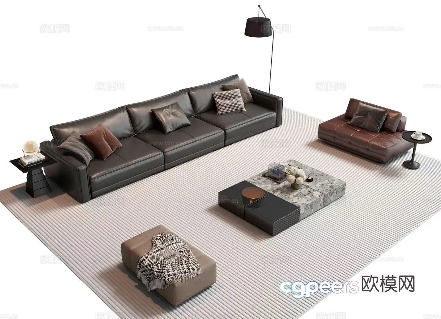 Italian sectional sofa 3d model