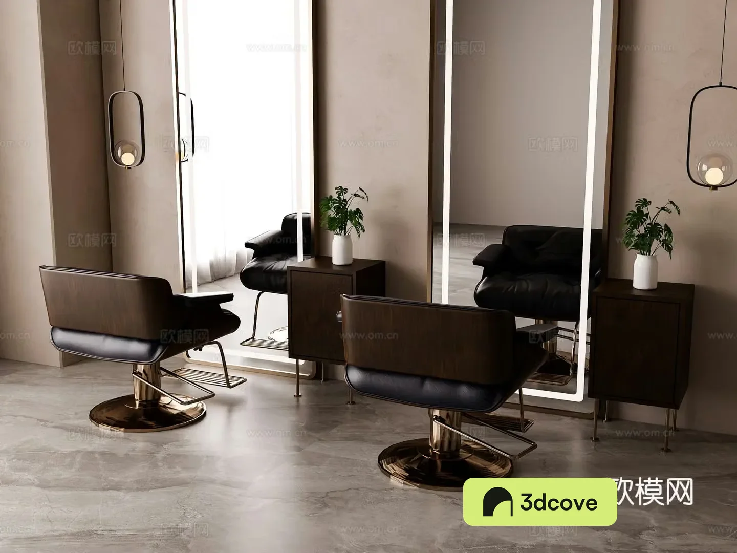 Modern barber chair 3d model