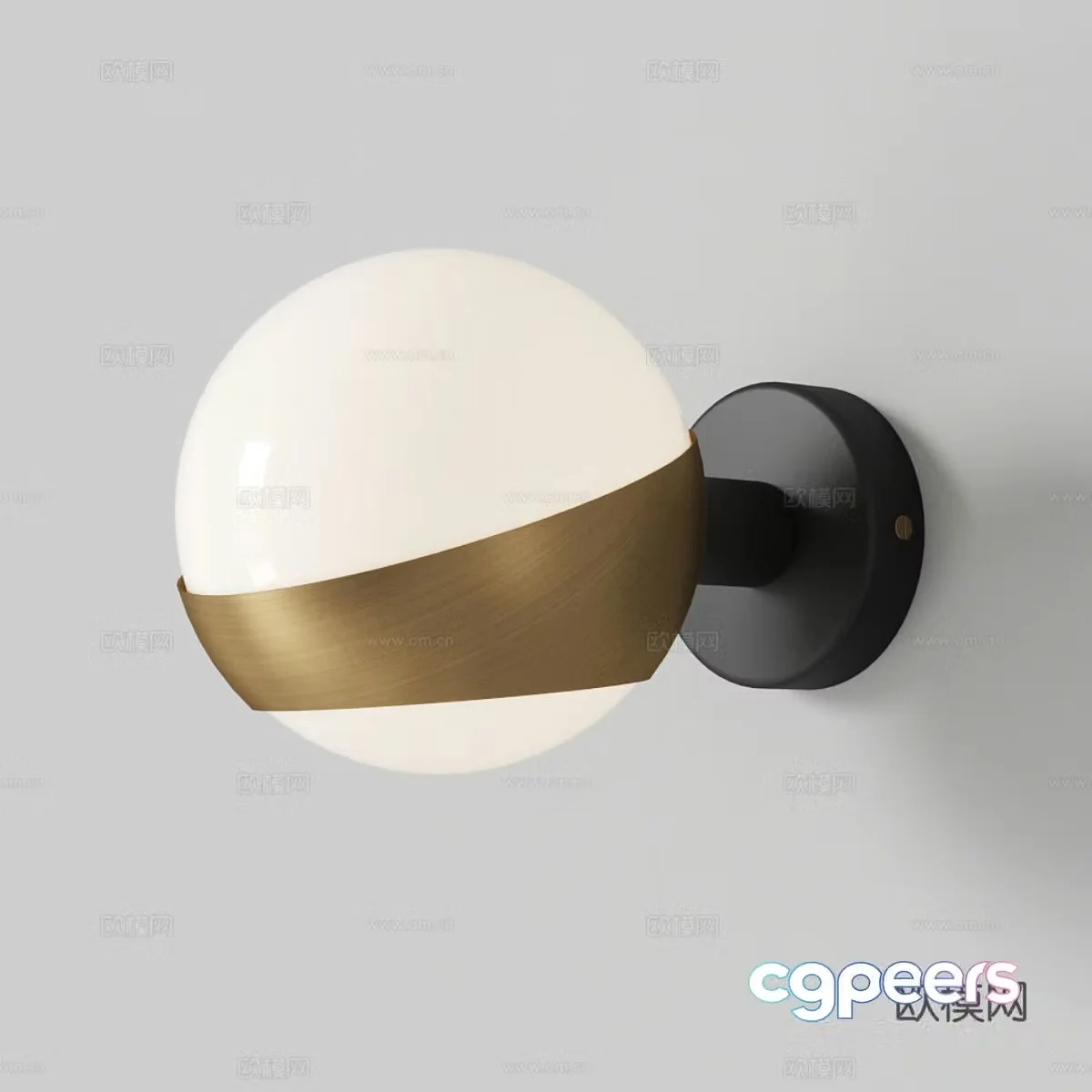 Modern Italian spherical glass wall lamp 3d model
