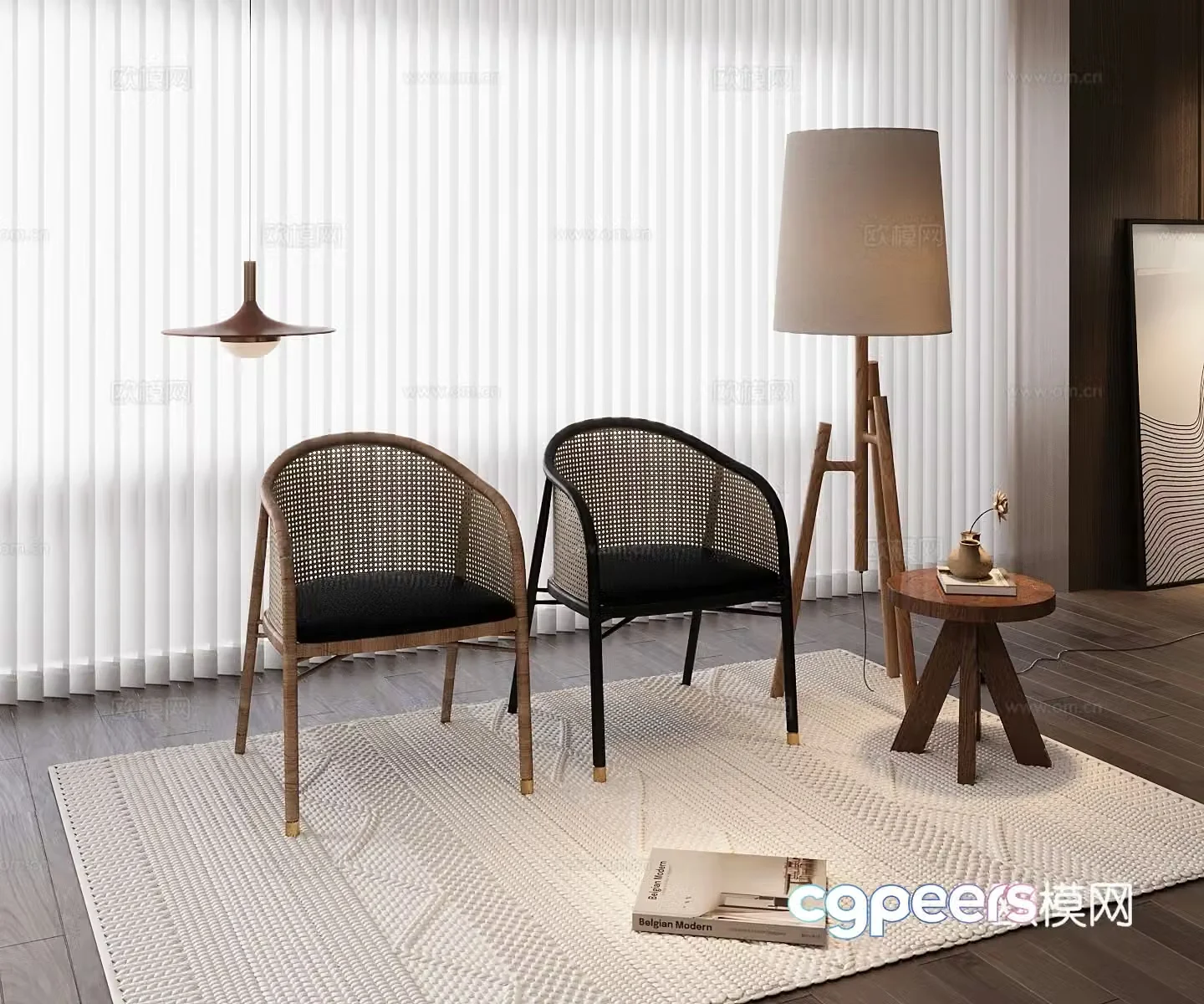3D model of the middle-aged leisure chair