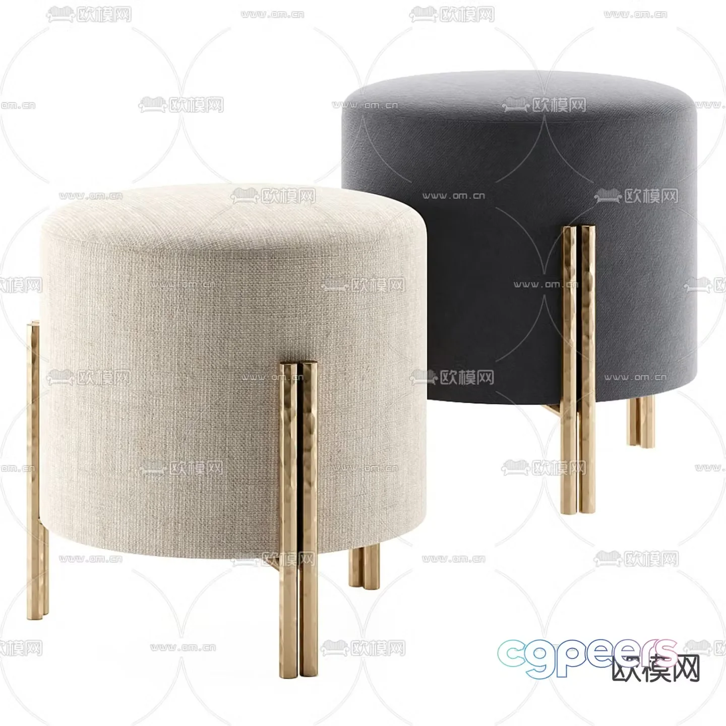 Kelly Wearstler stool sofa stool round stool 3d model