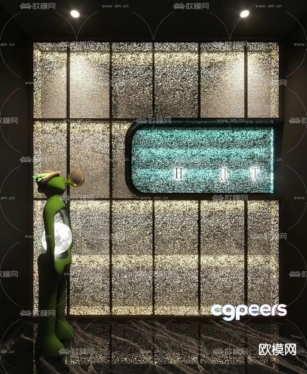 Translucent background wall grille wall foam aluminum 3d model