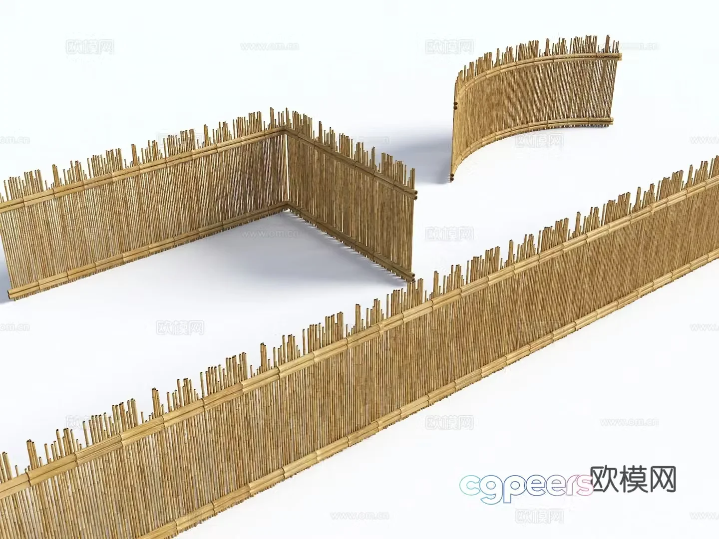 Chinese style bamboo fence bamboo fence partition courtyard fence fence fence fence 3d model