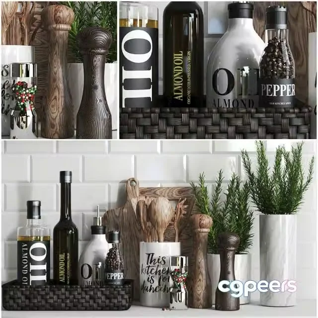 3ds Max Free – Set405 -rustic wood kitchen