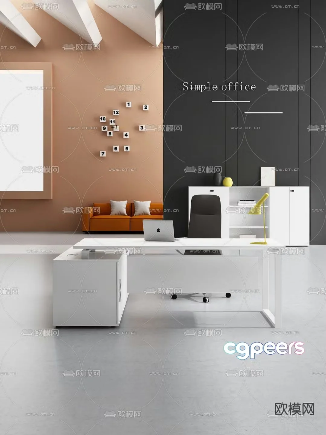 Desk desk boss desk 3d model