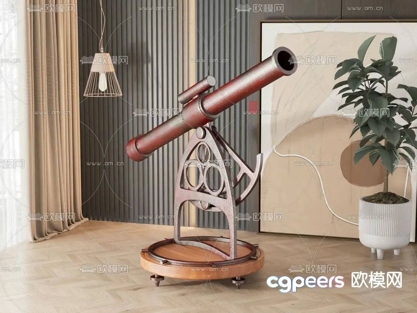 Astronomical telescope 3d model
