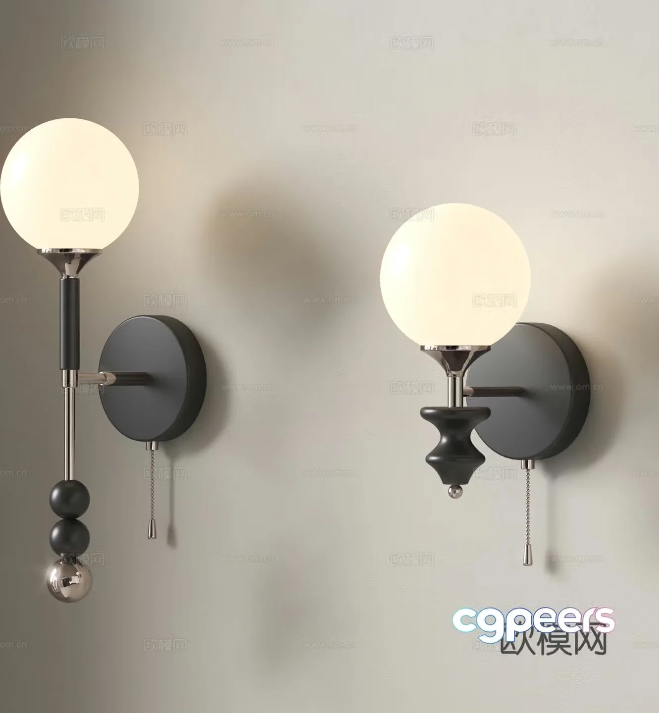 Medieval style wall lamp retro wall lamp 3d model