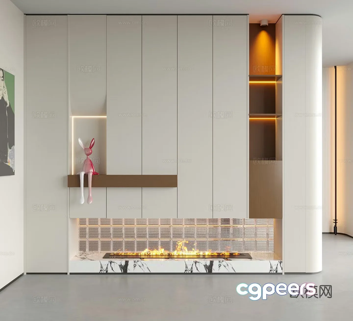 Modern decorative entrance door entrance entrance door door partition 3D model