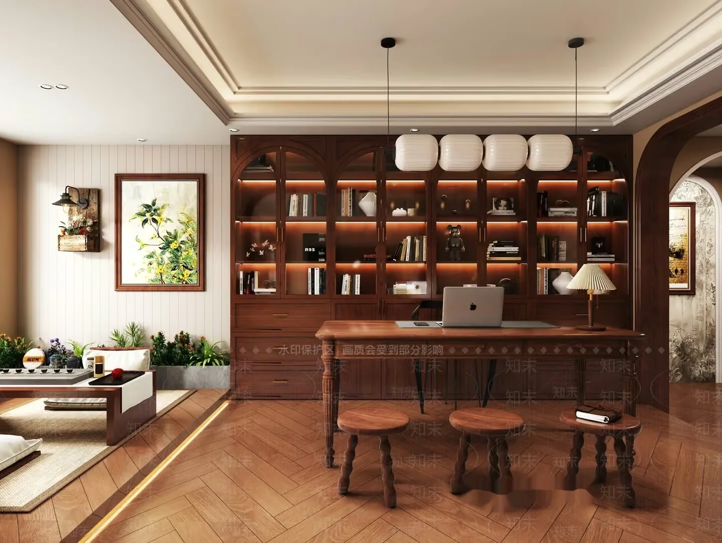 A Modern Home Office 3D Model – 2360 – VRAY Render