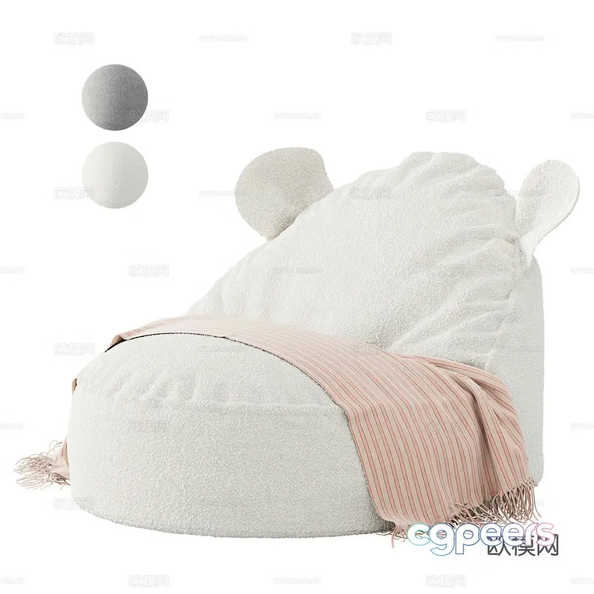 Modern cream style children’s sofa 3d model