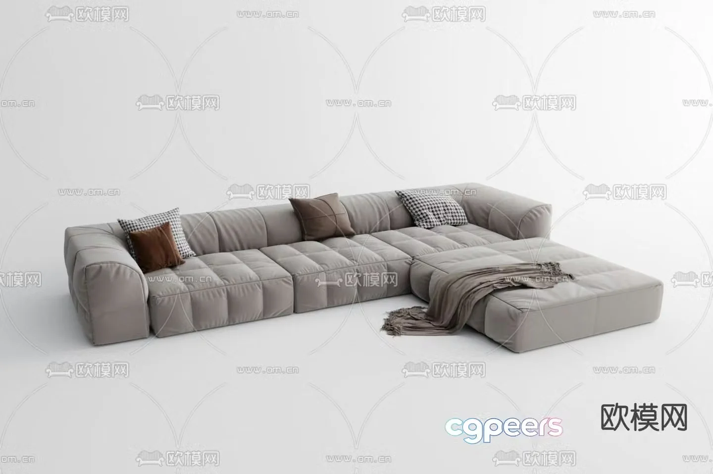 multi-person sofa corner sofa 3d model