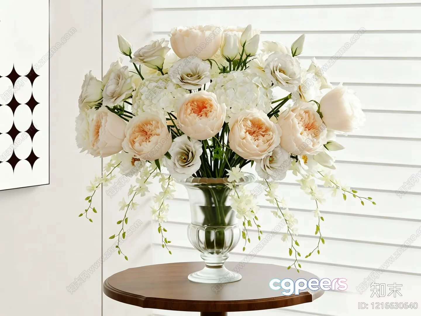 A Bouquet Of Flowers In A Vase 3D Model – 15623 – VRAY Render