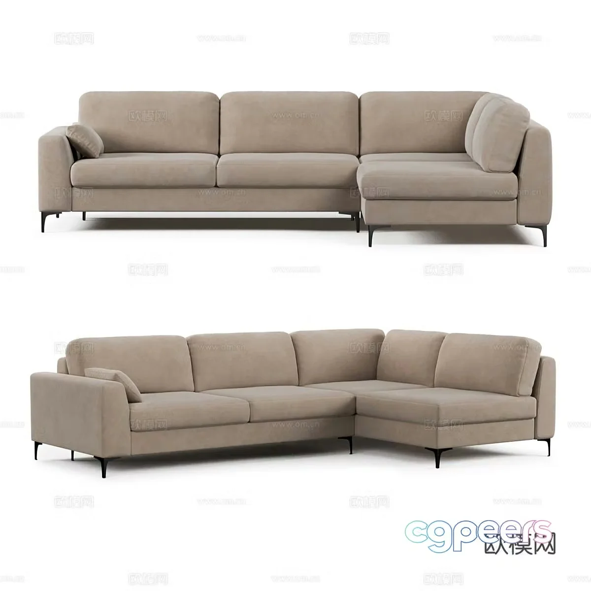 Modern minimalist sofa corner sofa 3d model