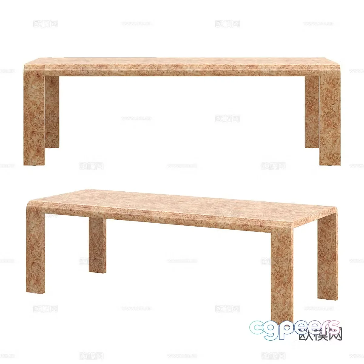 Nordic dining table marble dining table 3d model