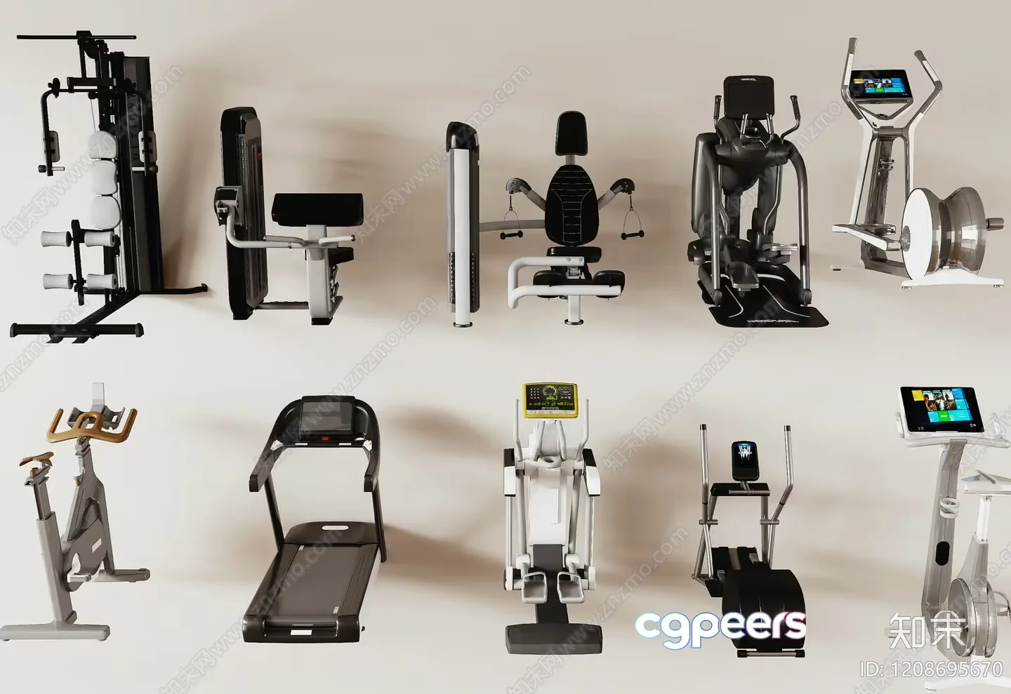 Modern Fitness Equipment 3D Model – 21681 – VRAY Render