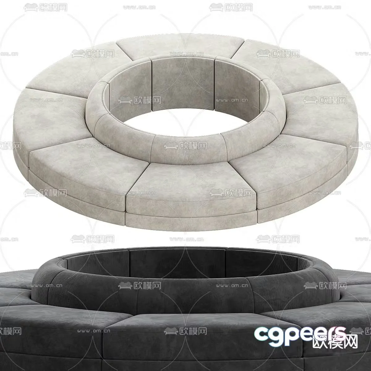 Round spliced â€‹â€‹sofa office sofa 3d model