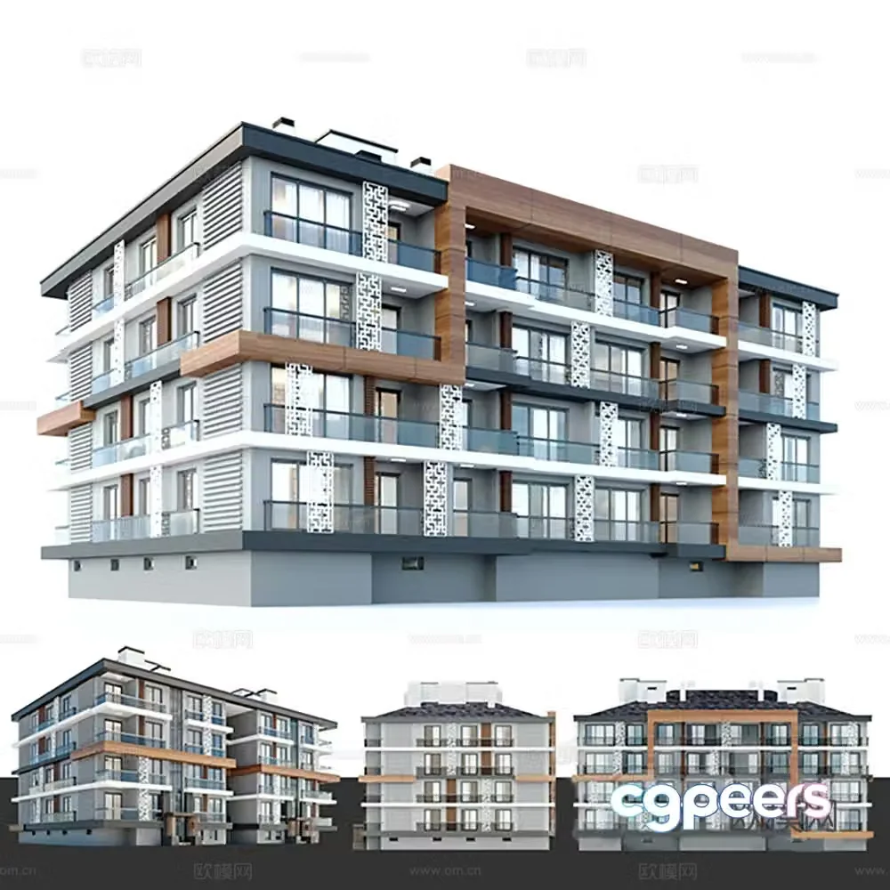 Building exterior Residential building 3d model