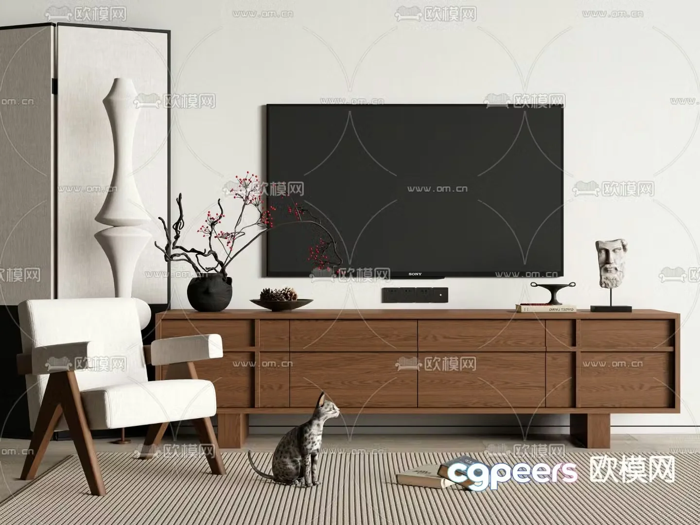 Medieval style TV cabinet 3D model