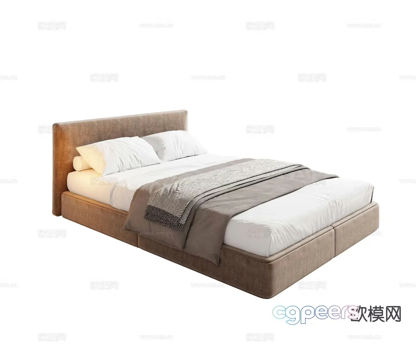 Italian minimalist bed 3d model