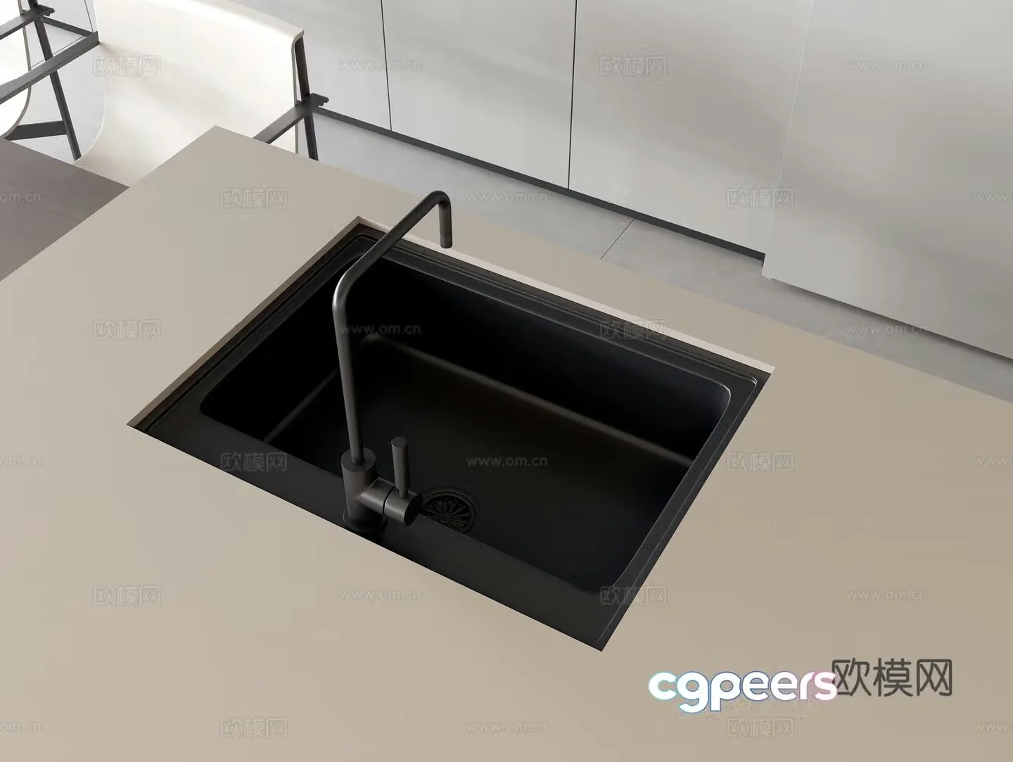 Washbasin vegetable basin sink faucet 3D model