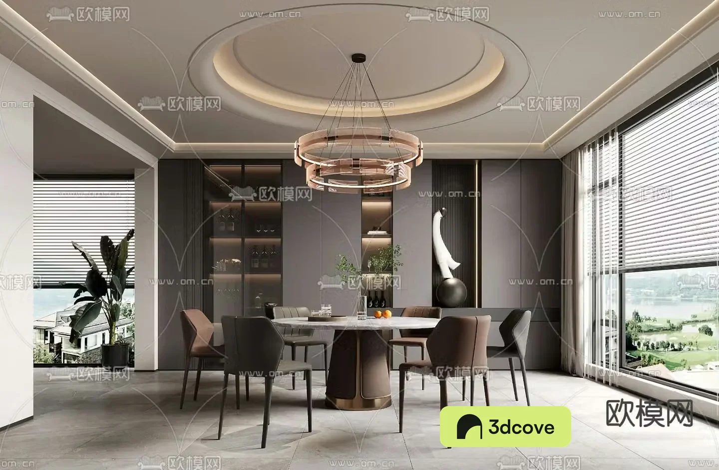 Modern restaurant round table
