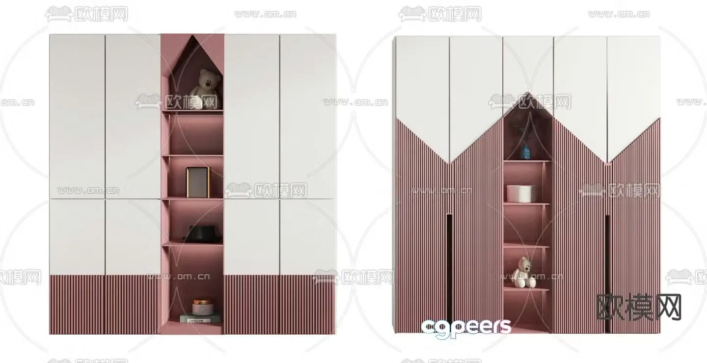 Modern children’s wardrobe 3d model