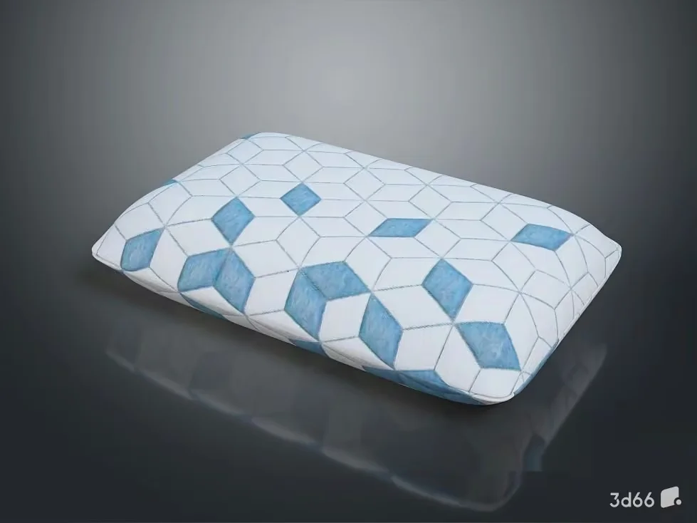 A Blue And White Pillow 3D Model – 23045 – VRAY Render