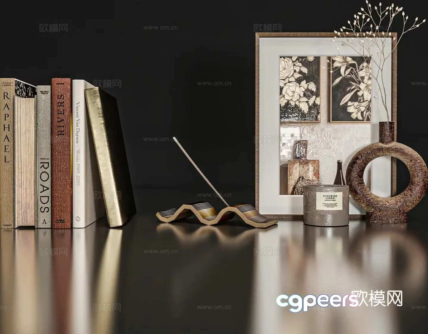 Book ornaments 3d model