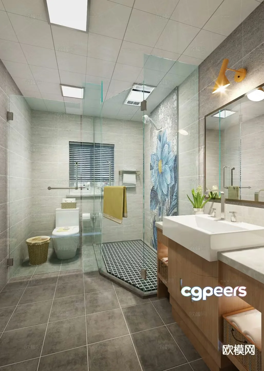 Nordic bathroom bathroom toilet 3d model
